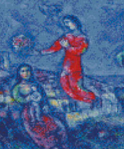 Blue Landscape Chagall Diamond Painting