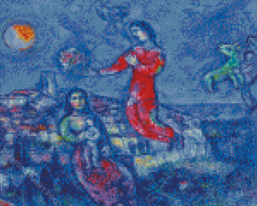 Blue Landscape Chagall Diamond Painting