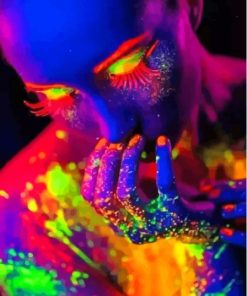 Colorful Neon Lady Diamond Painting