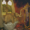 Elephant In Bathtub Diamond Painting