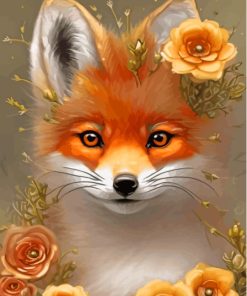 Floral Fox Art Diamond Painting
