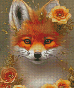 Floral Fox Art Diamond Painting