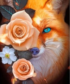 Floral Fox Diamond Painting