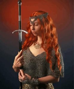 Gorgeous Redhead Sword Diamond Painting