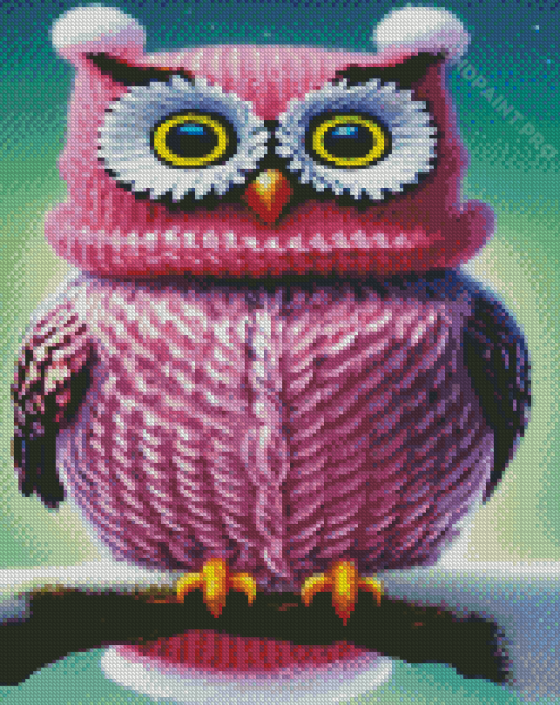 Purple Owl Diamond Painting