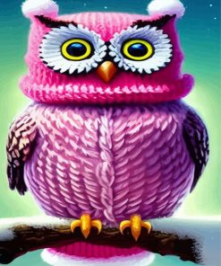 Purple Owl Diamond Painting