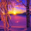 Sunset Colorful Winter Landscape Diamond Painting