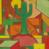 Abstract Cactus Plant Art Diamond Painting