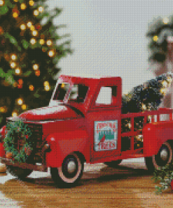 Aesthetic Vintage Christmas Truck Diamond Painting