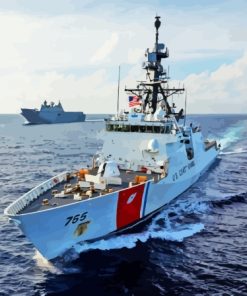 Armed Force United States Coast Guard In The Ocean Diamond Painting