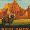 Badlands National Park Animals Poster Diamond Painting