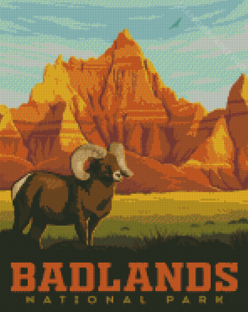Badlands National Park Animals Poster Diamond Painting