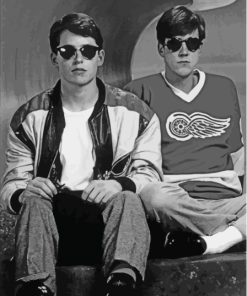 Black And White Ferris Bueller And Cameron Diamond Painting