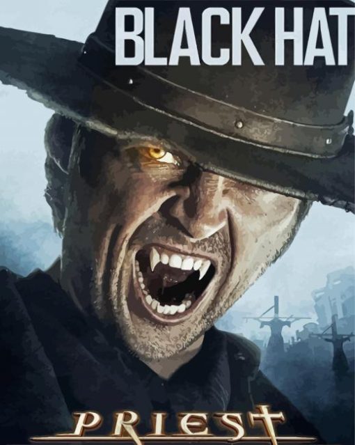Black Hat Priest Movie Poster Diamond Painting
