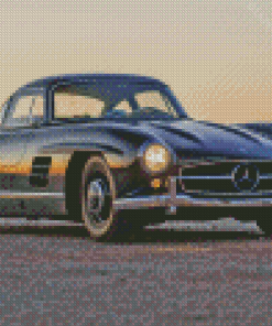 Black Mercedes Sl 300 Vintage Car Diamond Painting