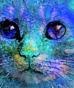 Blue Abstract Cat Diamond Painting