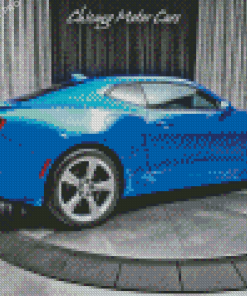 Blue Metallic Chevrolet Camaro Diamond Painting