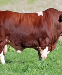 Brown Swiss Simmental Cattle Diamond Painting