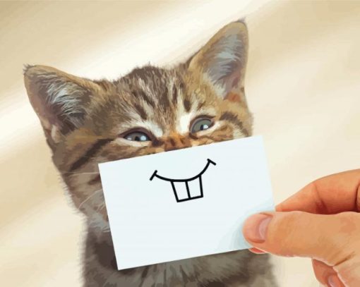 Cute Little Happy Cat Diamond Painting