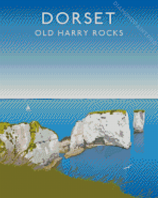 Dorset Old Harry Rocks Poster Diamond Painting