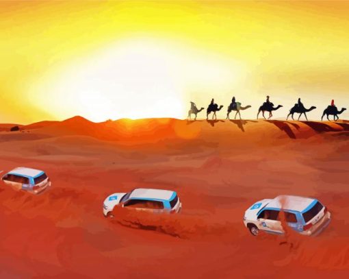 Dubai Desert At Sunset Diamond Painting