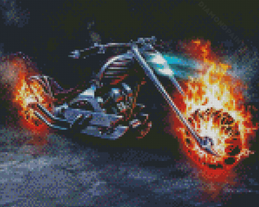 Ghost Rider Motorcycle Rider Diamond Painting