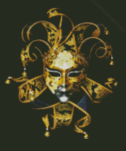Golden Venetian Mask Diamond Painting