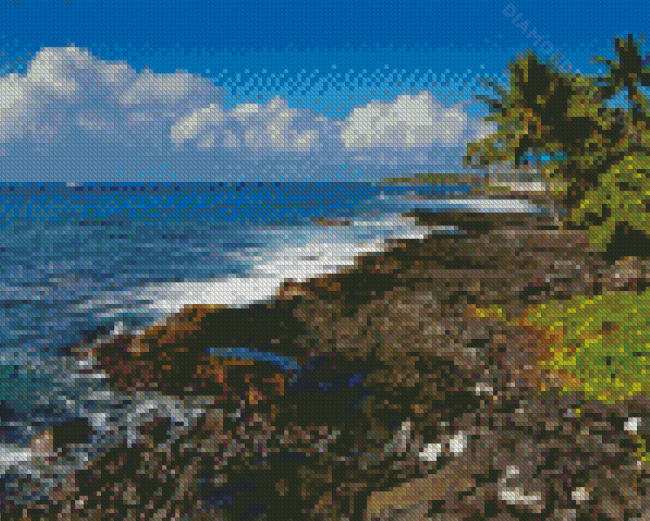 Kailua Kona Beach In Hawaii - Diamond Painting - DiamondPaint.PRO