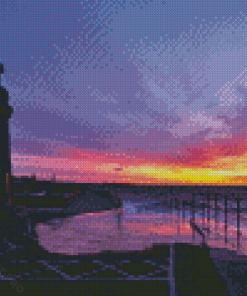 Lighthouse On Teignmouth Promenade At Sunrise Diamond Painting