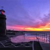 Lighthouse On Teignmouth Promenade At Sunrise Diamond Painting