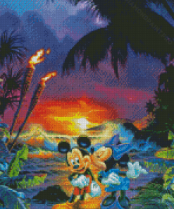 Mickey And Minnie Hawaii Diamond Painting