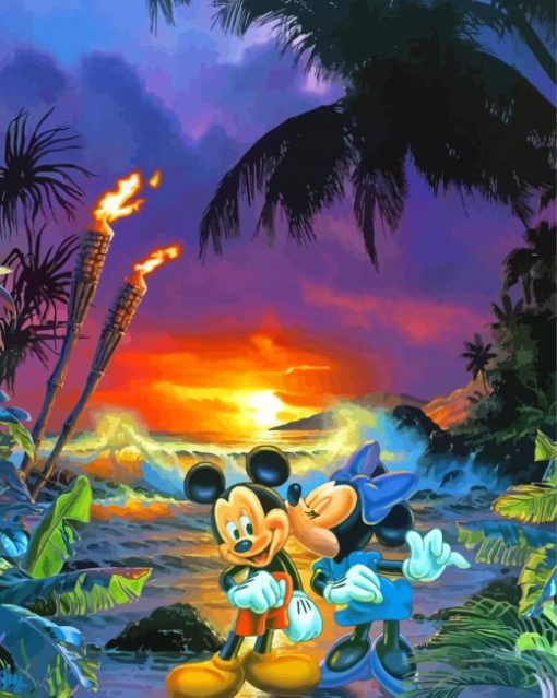 Mickey And Minnie Hawaii Diamond Painting