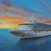 Royal Caribbean Ship At Sunset Diamond Painting
