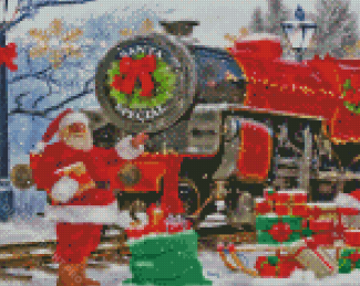 Santa Special Train Diamond Painting