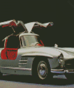 Silver And Red Mercedes Sl 300 Car Diamond Painting