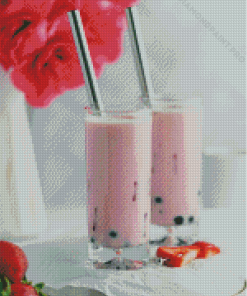 Strawberry Milk Tea Boba Diamond Painting