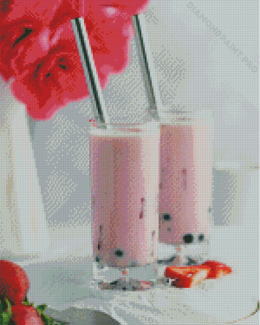 Strawberry Milk Tea Boba Diamond Painting