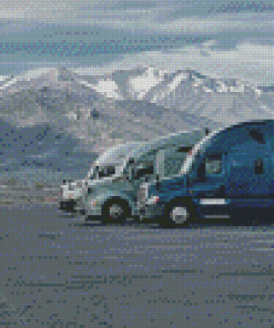 Three Mack Trucks Diamond Painting
