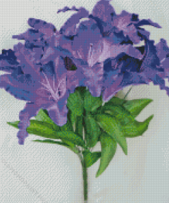 Tiger Purple Flowers Bouquet Art Diamond Painting