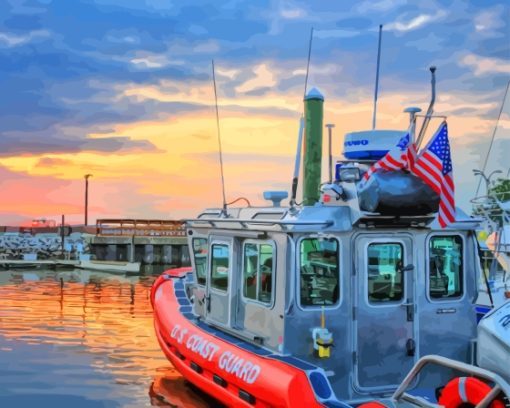 United States Coast Guard Small Boat Diamond Painting