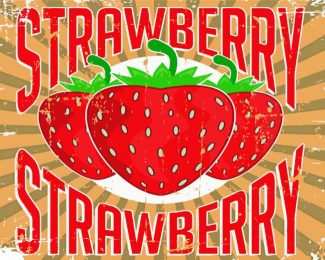 Vintage Strawberry Poster Diamond Painting