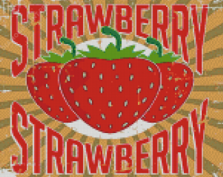 Vintage Strawberry Poster Diamond Painting
