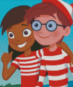 Wally And Wenda From Wheres Waldo Diamond Painting