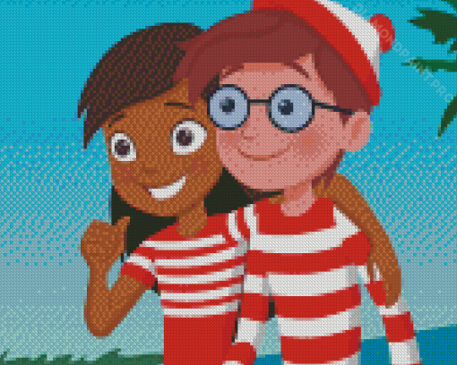 Wally And Wenda From Wheres Waldo Diamond Painting