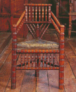 Wooden Antique Chair Diamond Painting