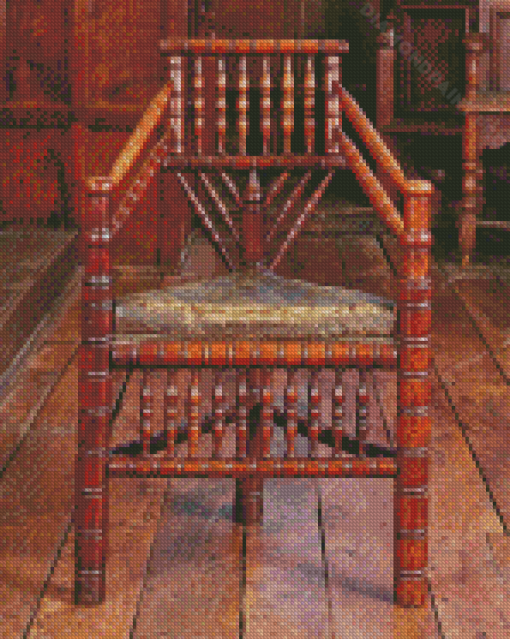 Wooden Antique Chair Diamond Painting