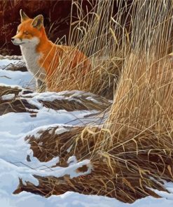 Aesthetic Fox Snow Diamond Painting