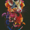 Aesthetic Floral Mouse Diamond Painting