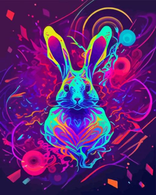 Aesthetic Neon Bunny Diamond Painting