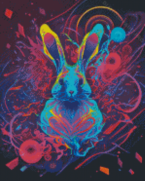 Aesthetic Neon Bunny Diamond Painting